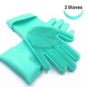 Silicon Dish Washing Kitchen Hand Gloves (Various Colors)