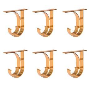 6Pcs Ceiling Curtain Rod Installation Hook Hanger Storage Rack Support Bracket