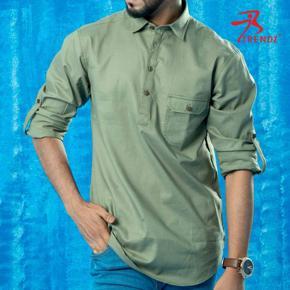 MENS CASUAL SHIRT L/SLEEVE - OLIVE