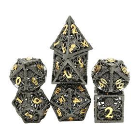 Metal Dice Set Hollow Polyhedral Octopus Metal Dice for Dungeons