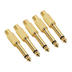 XHHDQES 10X Gold Plated 6.35mm 1/4 Inch Male Mono Plug to RCA Female 6.5mm Jack Audio Stereo Adapter Connector Plug