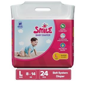 Smile Baby Diaper Large (L) (8-14 kg) - 24 pcs