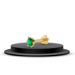 24k GOLD PLATED GREEN ONYX NOSE PIN 2.5mm