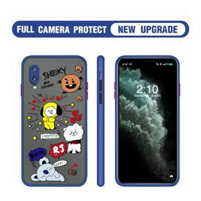 Hontinga for Samsung M02 Case Cute Cartoon Animals Camera Shockproof Protection Casing Edge Frosted Transparent Phone Cover