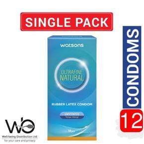 Watsons Ultralfine Natural Rubber Latex Condom Unscented - 12pcs Condom