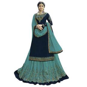 Semi-Stitched Weightless Georgette Embroidery Design Party Wear Long Anarkali Dress For Women