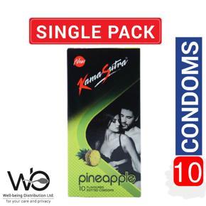 KamaSutra Pineapple Flavored Dotted Condom - 10pcs Pack