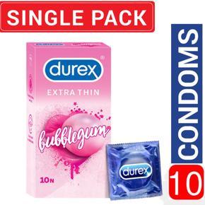 Durex - Extra Thin Bubblegum Flavored Condom - Large Single Pack - 10x1=10pcs
