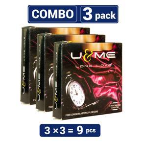 U&Me Long Love Condoms (3 Pack Combo) Total 9 pcs
