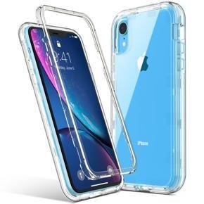 ULAK iPhone XR Case, Stylish Heavy Duty Hybrid Hard PC Back Cover and Front Bumper Frame Phone Case for Apple iPhone XR 6.1 inch for Women Men Girls Boys, Crystal Clear