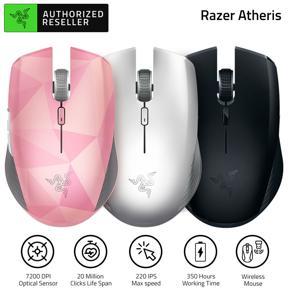 Razer Atheris BT Wireless Gaming Mouse Ambidextrous Portable Gaming Mice 7200 DPI Optical Sensor 2.4 GHz for Work and Play Silver
