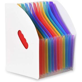 Expanding File Holder Folder Standing A4 Vertical File Organizer Magazine Basket Desktop 13 Pockets File Holder