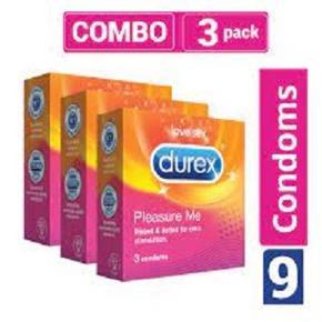 Durex - Pleasure Me Condom - Combo Pack - 3 Packs - 3x3=9pc