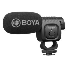 Boya BY-BM3011 Compact Microphone - Cardioid Condenser - 3.5mm Mini Output Connector - DSLR, Mirrorless and Video  Cameras, Smartphones and Tablets Compatible - Black