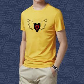 Wings Love Yellow Half Sleeve T-Shirt For Men