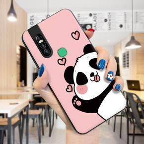 Hontinga for Infinix S5 Pro Back Cover Cute Cartoon Panda Case ShockProoof Soft Silicone TPU Phone Cases