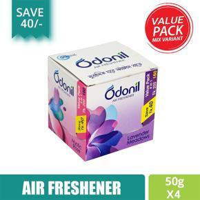 Odonil Natural Air Freshener Block Mixed Fragrance 4 in 1 Value Pack - 50 gm X 4