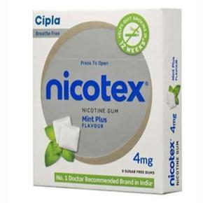 Cipla Nicotex Chewing Gum Mint Plus 4gm 1Box 9P Gum INDIAN