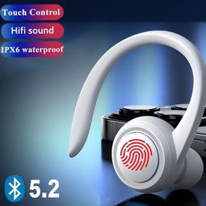 [Bluetooth 5.2 Long Standby] Business Earhook Headset Noise Cancelling HD Call Hifi Sound Waterproof Sport Earphone