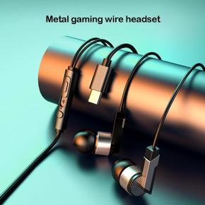 ENKLOV M21 Gaming Headset Wire Controlled Metal Heavy Bass In Ear TYP C Headset