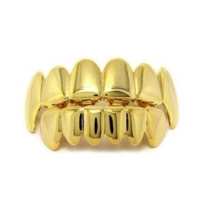 Artificial Teeth Cover Case Hip Hop Gold Tooth Grills Set Punk Party Cosplay Rapper Mouth Teeth Caps
