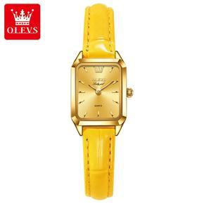 OLEVS Luxury Fashion Square Ladies Watch Simple Quartz Leather Waterproof Casual Watch for Women - 6626