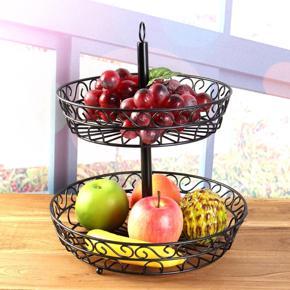 30CM Kitchen Fruit Vegetable Basket 2 Tier Rack Storage Organizer Stand Holder