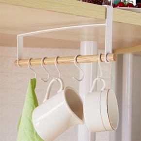 Iron Storage Rack and Hook Paper Towel Rag Cup Sundries Storage Holder Cabinet Wardrobe Space Saving Kitchen Organizer