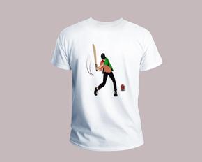 Cricket Theme Half Sleeve T-Shirt For Men