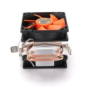 Computer CPU Cooler Dual CPU Cooling Fan Cooling Fan Computer Host Radiator - Black+Orange