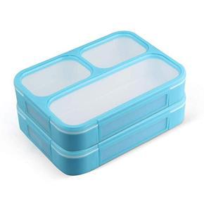 Leakproof Bento Lunchboxes, Lunch Containers 3 Compartments (2-Pack), no smells, food prep, meal planning, Microwave and Freezer Safe - FDA Approved and BPA Free by New Tomorrow