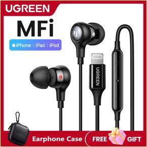 UGREEN Lightning Headphones, MFi Certified Wired Earbuds for iPhone in-Ear Headphones with Microphone Volume Control Noise Isolation Earphones Compatible with iPhone 13 Mini Pro Max 12 SE 11 XR XS 8