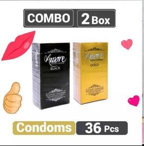 Amor gold +Amor black combo 36 pic condom