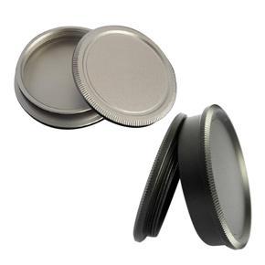 2 Set Metal Body Cap and Lens Rear Cap Set for M39 Ltm Lsm Leica Screw Mount Mcm39S, Silver & Black