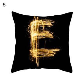 Golden English Letter Cushion Cover Soft Throw Pillowcase Home Car Decoration