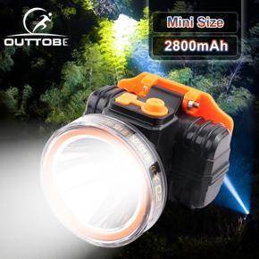 Outtobe Headlamps Upgraded Work Headlight Mini Portable Flas-hlight IPX4 Waterproof Head Lamp 90°Adjustable Torchlight USB Rechargeable Flas-hlight Super Bright LED Headlamp Emergency Light for Fishin