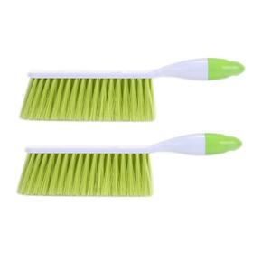 2X Bed Sheets Debris Cleaning Brush Soft Bristle Clothes Desk Sofa Duster Small Particles Hair Remover (Green)