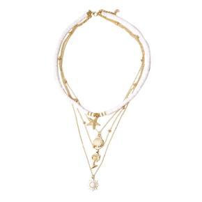 European Style Clay Starfish Shell Multi-layer Necklace Fashion Retro Jewelry Accessories