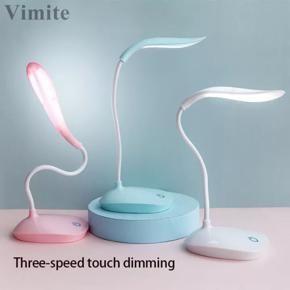 Vimite LED Student Study Desk Lamp Eye Protection Indoor USB ChargingThree Adjustable Speeds Reading Light for Bedroom Desk Dormitory Bedside