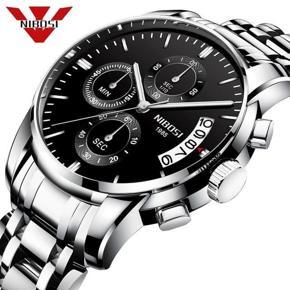 Nibosi 2309 Stainless Steel Strap Waterproof Top Brand Fashion Military Quartz Wrist Watches For Men