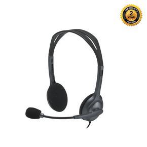 Logitech H111 Wired Headset, Stereo Headphones with Noise-Cancelling Microphone, 3.5 mm Audio Jack, PC/Mac/Laptop/Smartphone/Tablet - Black