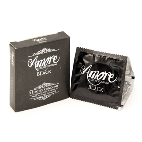 Amore  Black Luxury Condom (3X 1) 3 pieces (1 Pack)