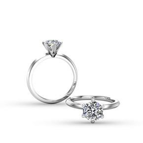 925 Sterling Zirconia Diamond Cut Stone Round Shape Rings