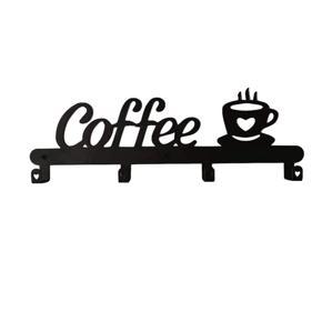 Coffee Mug Holder Wall Mounted(4 Hooks),Kitchen or Coffee Bar Decor Sign,for Coffee Mug Hangers Display and Organizer
