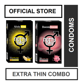 NOTTYBOY Extra Thin Flavoured Combo Pack Condoms - 20Pcs (Banana+BubbleGum)