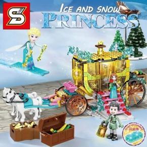 LEGO Disny Princess Frozen Anna Elsa Ice and Snow Grocery Store Building Blocks with Lighting Compatible Lego Universal Girls Series(459+pcs)