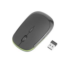 Maikou 2.4G Wireless Mouse USB Receiver Ultra-thin Optical Mouse for Laptop PC - black