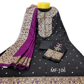 Gorgeous Unstitched Cotton Afsan Screen Printed Salwar Kameez ( Four Pieces) - Dress For Girls