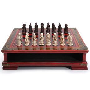 32Pcs/Set Wooden Table Chess Chinese Chess Games Resin Vintage Collectibles Gift Chessman Christmas Birthday Premium Gifts Entertainment Board Game