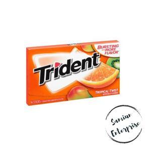 Trident Tropical Fruits Flavor Sugar Free Gum 14 Sticks